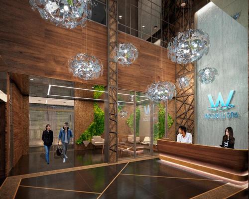 World Spa will feature one of the largest coed hydrothermal bathing areas in New York