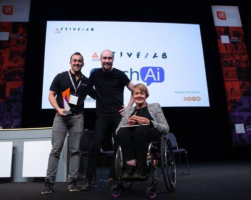 CoachAi (pictured with ukactive chair Tanni Grey-Thompson) was one of nine start-ups that took part in the 12-week ActiveLab programme
