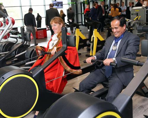 Mayor of Barnet Caroline Stock (left) with deputy mayor Lachhya Bahadur Gurung at the New Barnet Leisure Centre