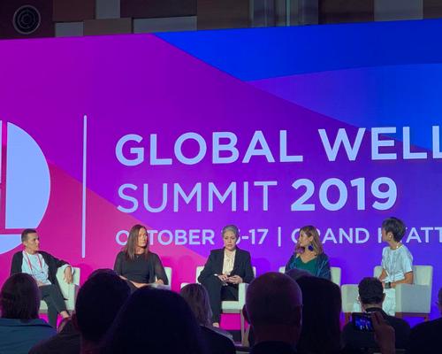 Asmar, second from left, announced the new textile recycling initiative during a panel at the Global Wellness Summit in Singapore today