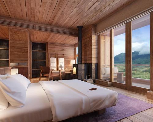 The lodge is perched 3,000 meters about the Phobjikha valley, offering guests views of the surrounding natural beauty.