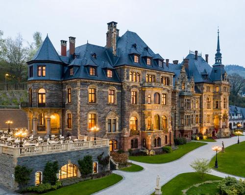Schloss Lieser is a Neo-Renaissance-style castle with later Art Nouveau additions