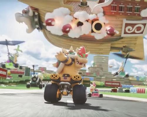 The music video shows a sneak peek of the upcoming Mario Kart attraction