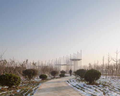 Aurelien Chen pavilion reimagines the mountains, forest, clouds and water of Chinese landscape