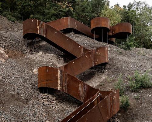 Reiulf Ramstad Architects create steel installations along former railway