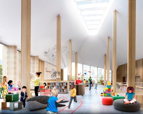 Schmidt Hammer Lassen design hybrid library-theatre for Skien