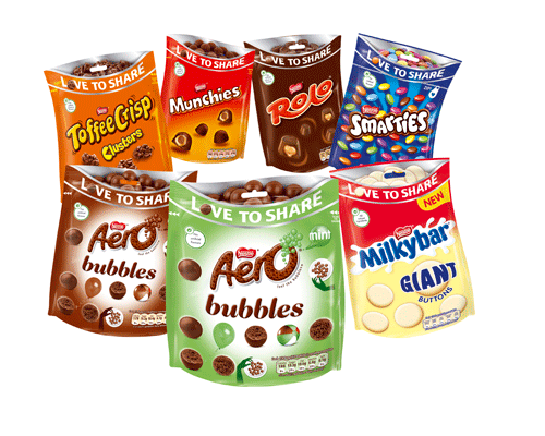 Love to share - new chocolate sharing bag range from Nestlé