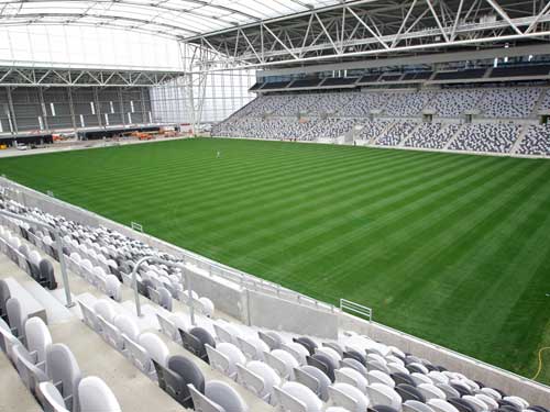 The fully-covered stadium also incorporates a natural playing surface