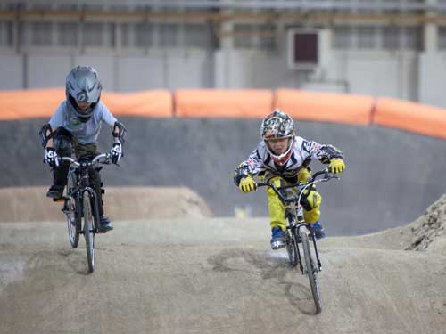 Riders take to the track at the new GBP24m National BMX Centre