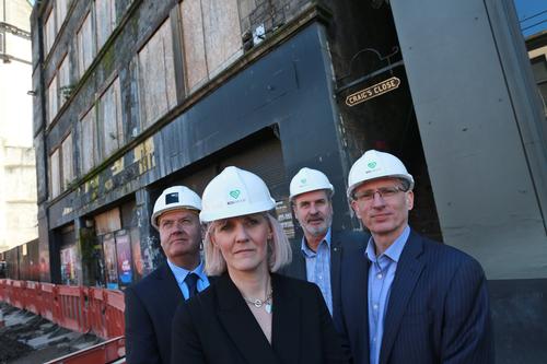 Allan Currie, Senior Contracts Manager from ISG; Lynn Smith, Head of Development – Corporate at The EDI Group; Cllr Gavin Barrie and Eric Adair, Operations and Finance Director at The EDI Group / EDI Group