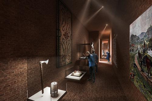 The jury stated that the winning design was 'a convincing and site specific architectural statement and atmosphere that emphasises the history of the castle and its new function as a museum'