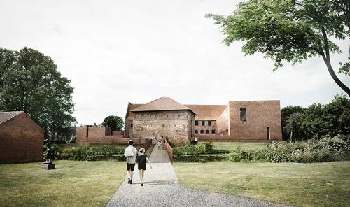 A new bridge will approach an existing library