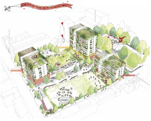 Council housing and community facilities will be added alongside the new leisure centre / Islington Council