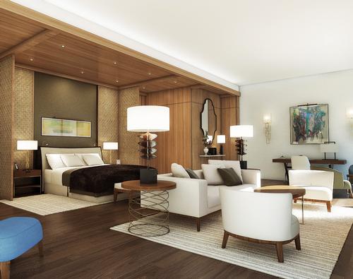 Designed by architect Michel Jouannet of Architecte d’interieur, the hotel will include 72 bedrooms and three villas with private spas and with panoramic views of the Nohur Lake and the Caucasian Mountains