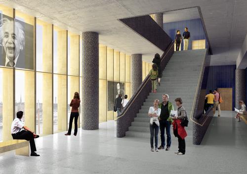 Exhibitions will be held across four levels in the Center / David Chipperfield Architects