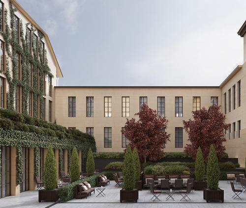 An internal courtyard inspired by the traditional patios of the Italian Renaissance Palaces will offer outdoor living space
