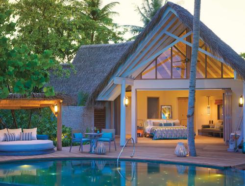 Shafeeq has designed the resort’s 50 villas with materials and fittings custom-made for Milaidhoo with contemporary Maldives style