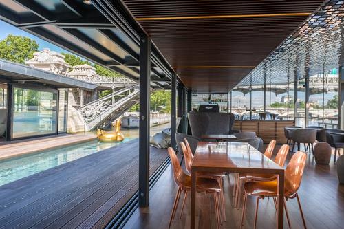 OFF hotel and bar features 54 rooms, four suites, a bar, a plunge pool and a marina / OFF Paris Seine