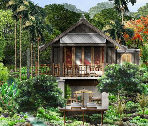 Each accommodation will be unique, but will showcase elements inspired by Lao tradition and French colonial style / Rosewood