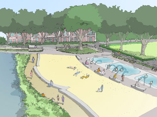 Fulham 'urban beach' designs unveiled