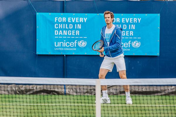 Unicef UK’s ambassadors play a key role in spreading its message, Andy Murray