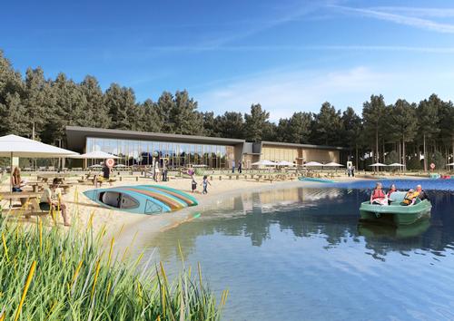 Artist's impression of The Pancake House, Beach Kiosk and lake