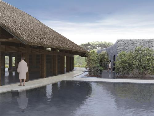 The spa will be connected to a five star hotel / Vo Trong Nghia Architects