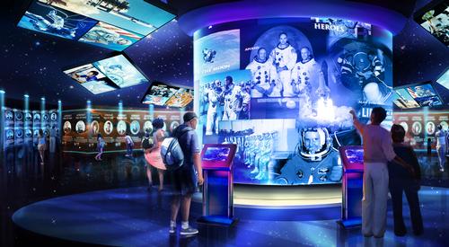 The attraction will culminate with the US Astronaut Hall of Fame / Kennedy Space Center