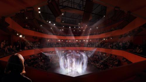 The Perelman Center will be a one-of-a-kind home for dance, theater, contemporary chamber opera, music and a venue for the Tribeca Film Festival / Render by Luxigon