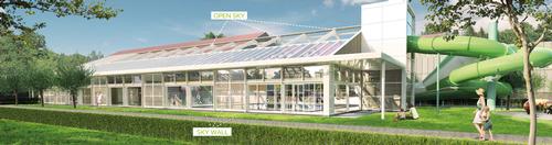 Both the walls and the roof will be transparent and retractable / Bright Buildings