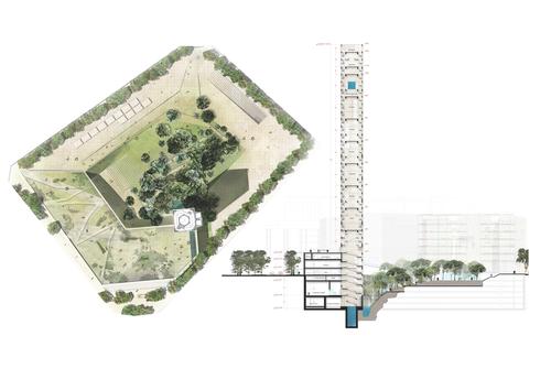 The jury praised the design for the way 'it creates a succession of varied landscapes and spaces where art and society can come together' / HW architecture
