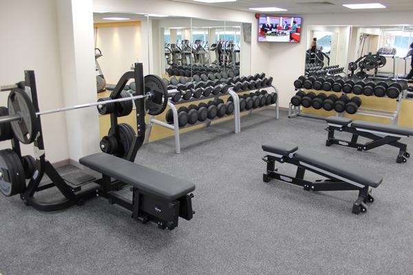 The stadium’s former cafe area has been converted into a 75-station fitness suite, and the new design lets light flood into the space