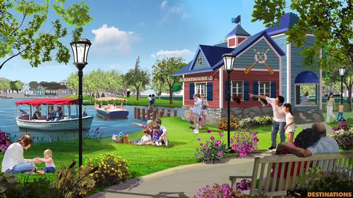 The lake itself will include a 300-seat outdoor amphitheatre and boat house, plus boat rentals and fountain shows