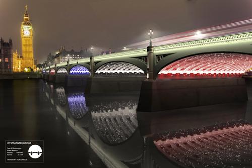 Les Éclairagistes Associés's proposal for Westminster Bridge / Les Éclairagistes Associés and MRC