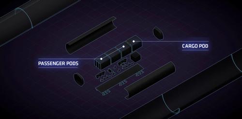 Passenger and cargo pods are manoeuvred into each transporter / Hyperloop One