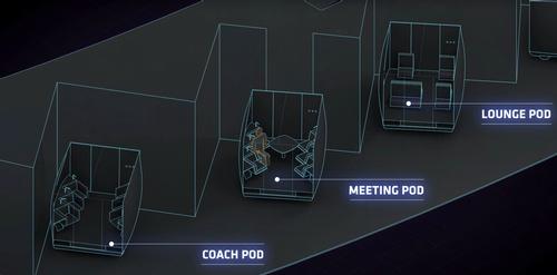 They enter different pods, which will transport them to their transporter / Hyperloop One