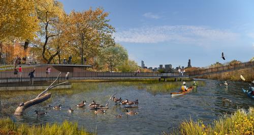 The future of the city's lakes and waterways form part of the plan / Ross Barney Architects and Metropolitan Planning Council