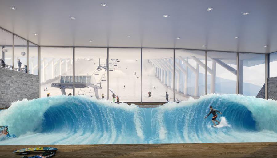 The indoor slope will also include an indoor surf pool / DJA