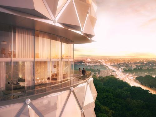 Three hundred luxury residential apartments will offer panoramic views of Moscow / Neutelings Riedijk Architects 