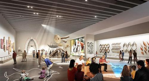 The Barrabuwari Muru (future path) masterplan by Hames Sharley places a new extension in the museum’s eastern quarter