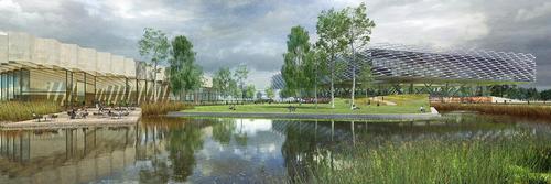 A lake will be located at the heart of the scheme / LOLA Landscape Architects