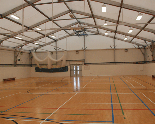 Modular sports hall for Isle of Wight college