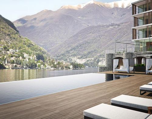 The resort will feature a full-service spa, as well as a 60ft (18m) freshwater infinity pool suspended over the water of Lake Como / il Sereno