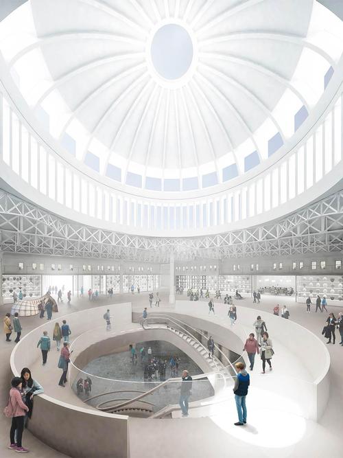 The winning proposal will lift the dome on the market area to create a landmark light-filled entrance to the museum