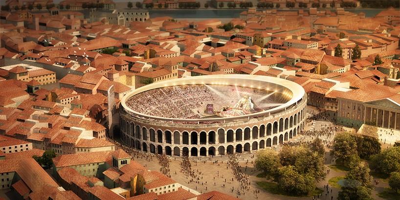 GMP envision a perimeter ring resting on the top edge of the arena / Comune di Verona GMP envision a perimeter ring resting on the top edge of the arena / Comune di Verona