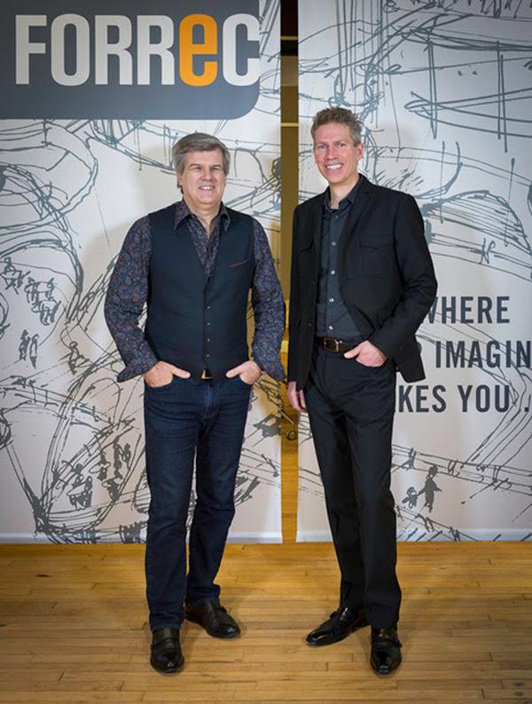 Gordon Dorrett, left, will hand over to Cale Heit in October 2017 / Forrec Gordon Dorrett, left, will hand over to Cale Heit in October 2017 / Forrec