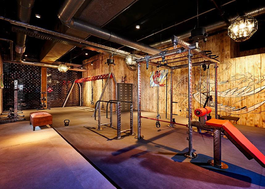 Traditional gym equipment features alongside the unusual design features / John Reed