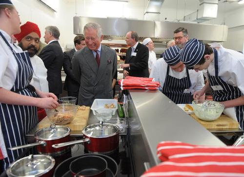 The Prince of Wales with students at the Belling Hospitality Training Centre The Prince of Wales with students at the Belling Hospitality Training Centre