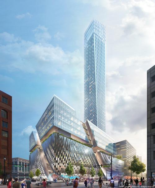 At 734ft the tower would be Detroit’s tallest / SHoP Architects