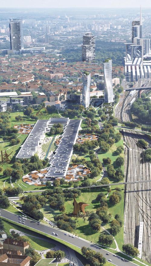 The masterplan blends the new green districts with urban Milan / MAD Architects